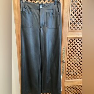 Maeve Colette Black Faux Leather Pants - Size 27